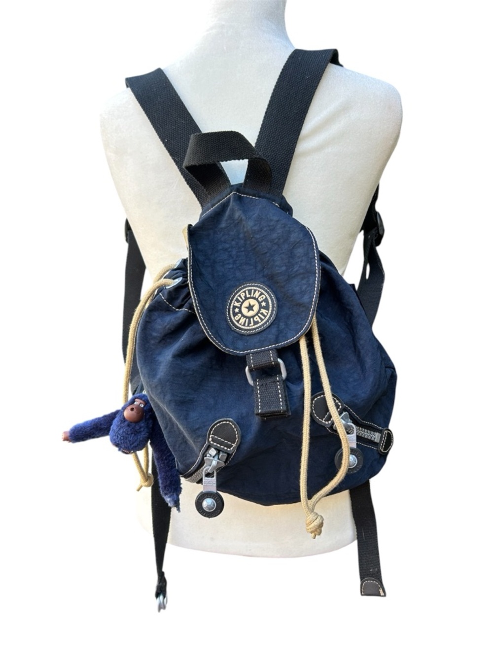 Kipling Backpack Navy Blue Nylon